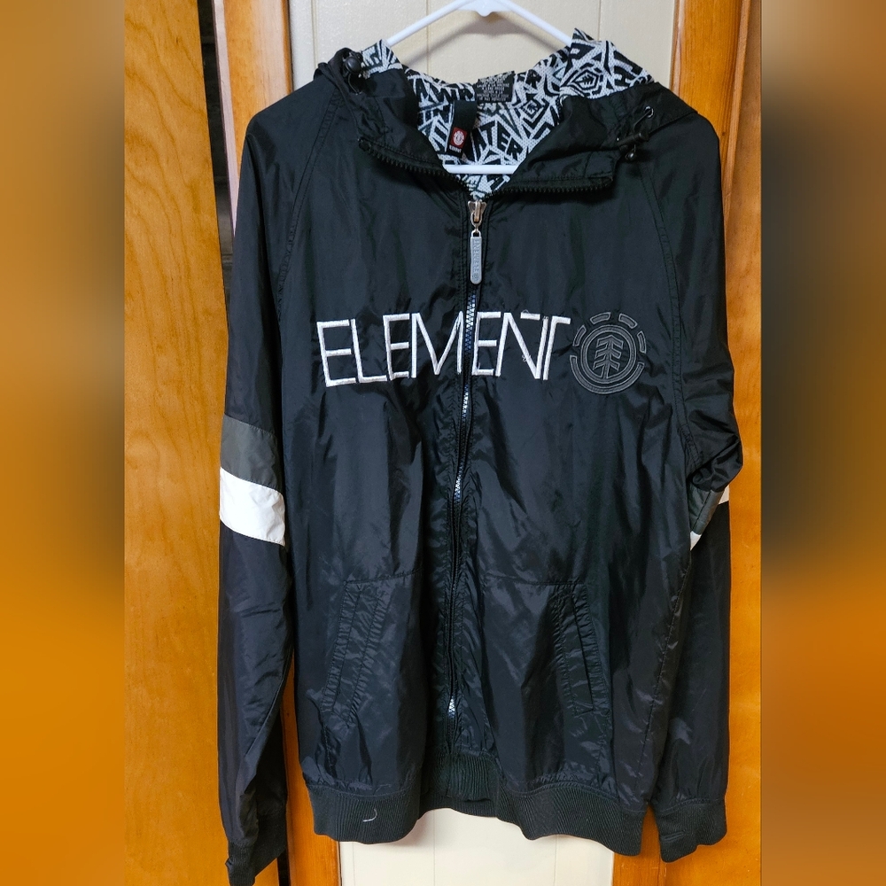 Element Black and White Windbreaker Jacket